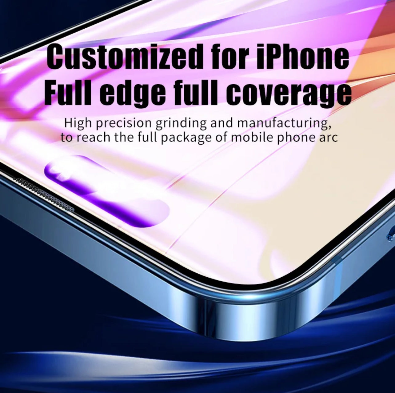 PJun Branded Violet Anti-Blue Light Glass Screen Protector 1pc- iPhone