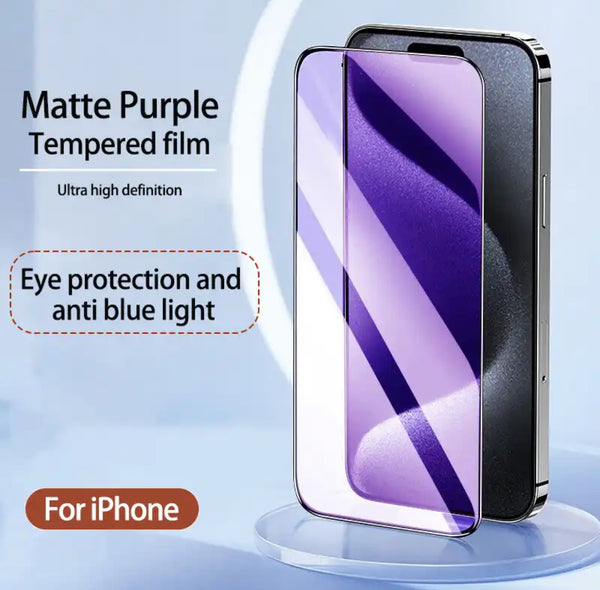 PJun Branded Violet Anti-Blue Light Glass Screen Protector 1pc- iPhone