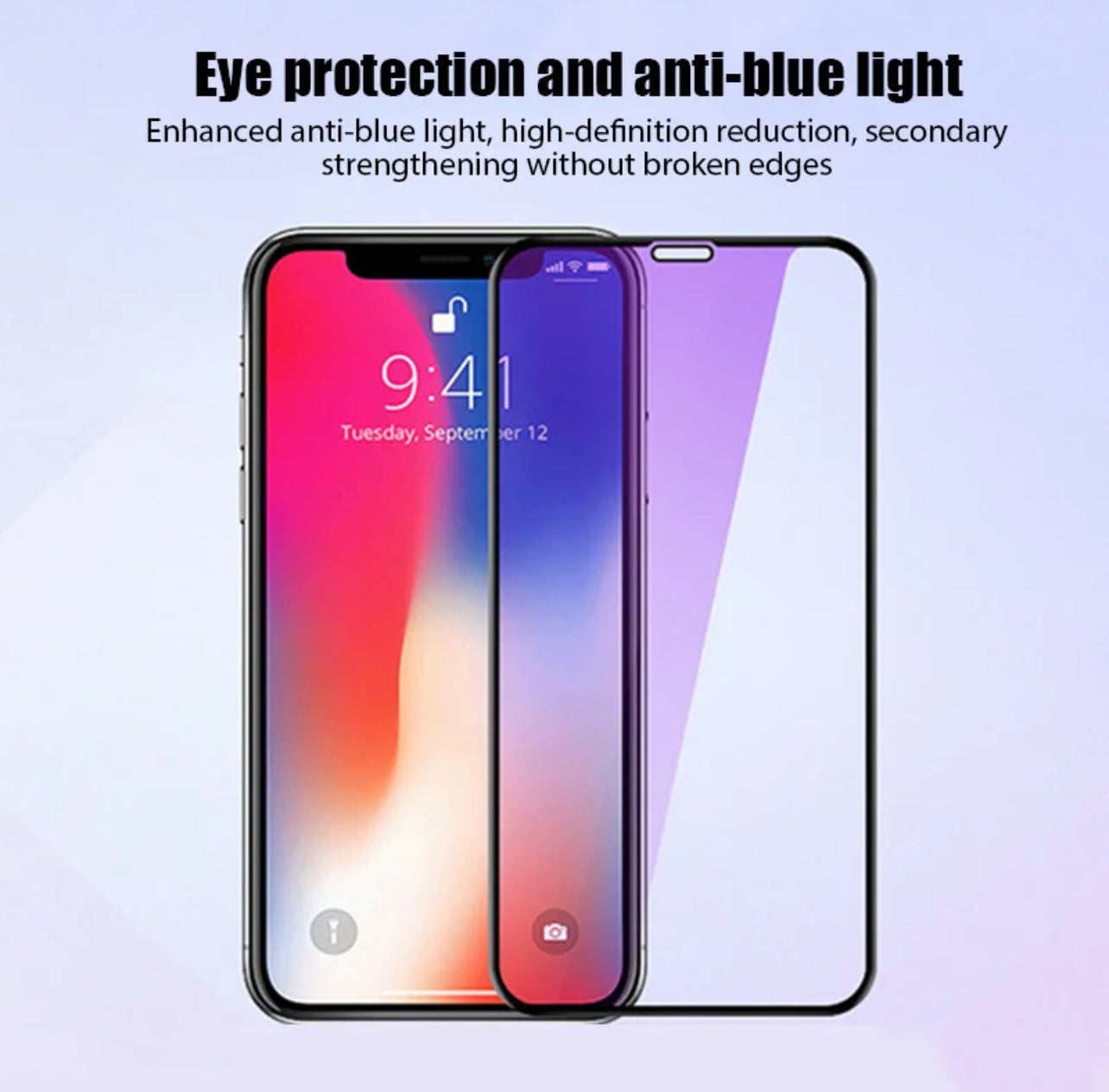 PJun Branded Violet Anti-Blue Light Glass Screen Protector 1pc- iPhone