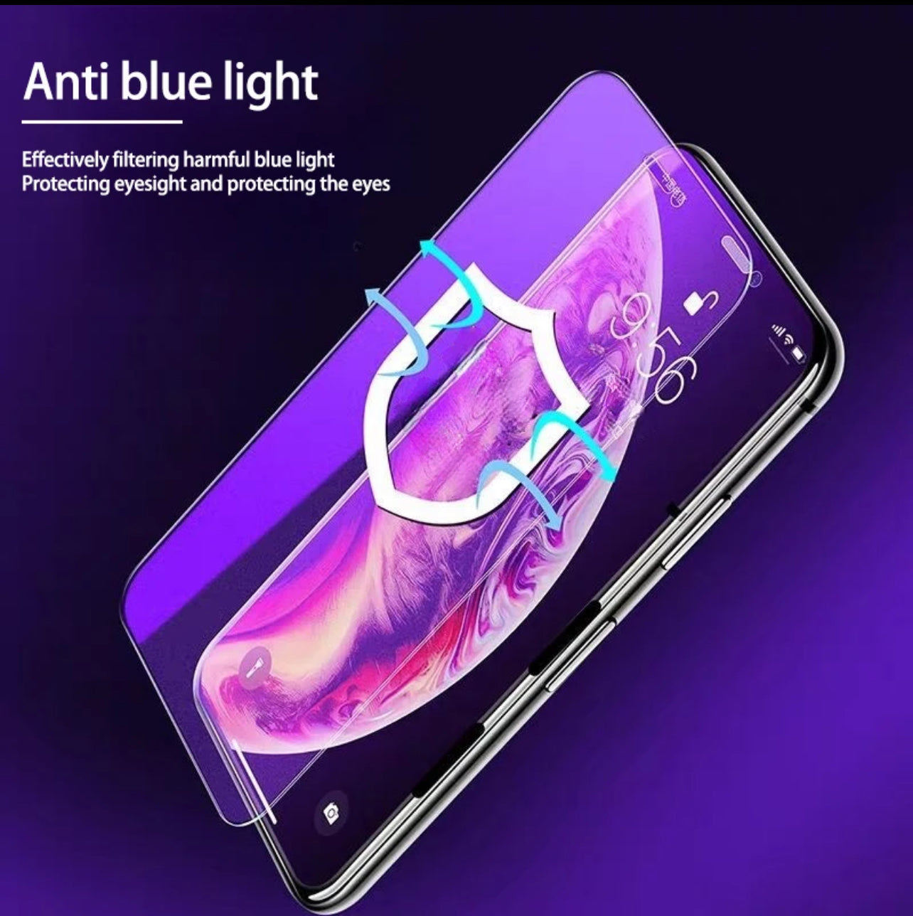 PJun Branded Violet Anti-Blue Light Glass Screen Protector 1pc- iPhone