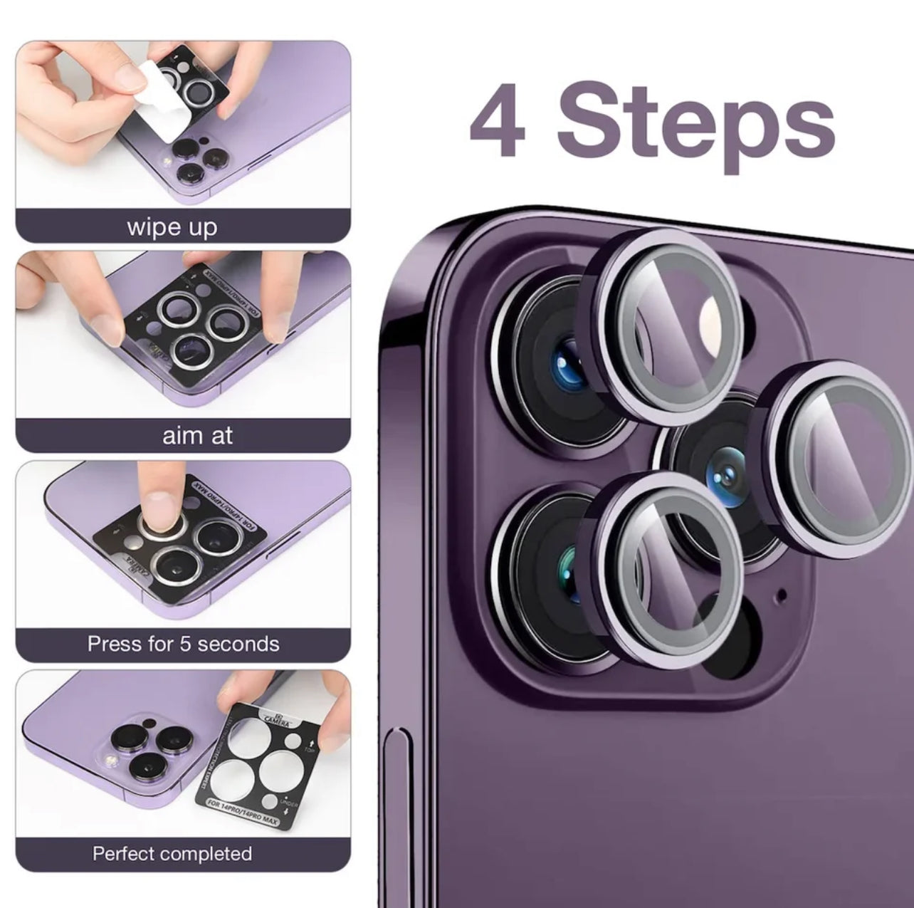 PJun Branded Premium Eagle-Eye Style 9H Camera Lens Protector- 1pk for iPhone Models