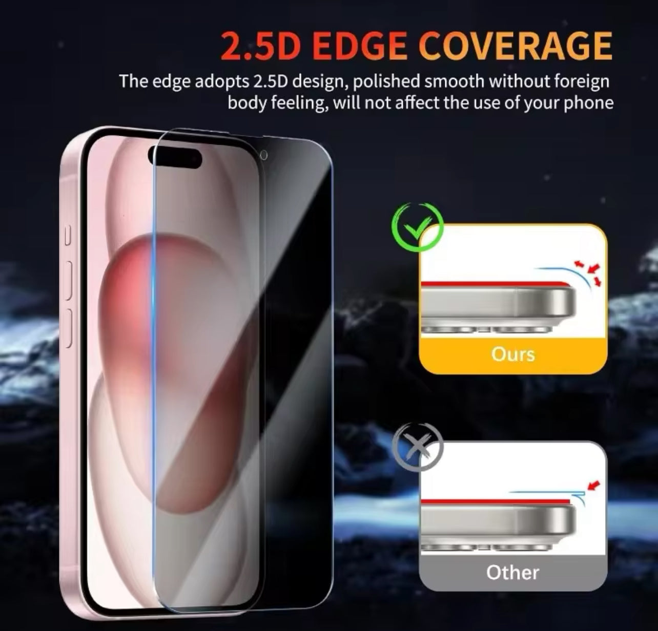 PJun Branded Full Coverage 9H ShatterProof Privacy Glass Screen Protector 3pcs- for Apple iPhone 16 Series