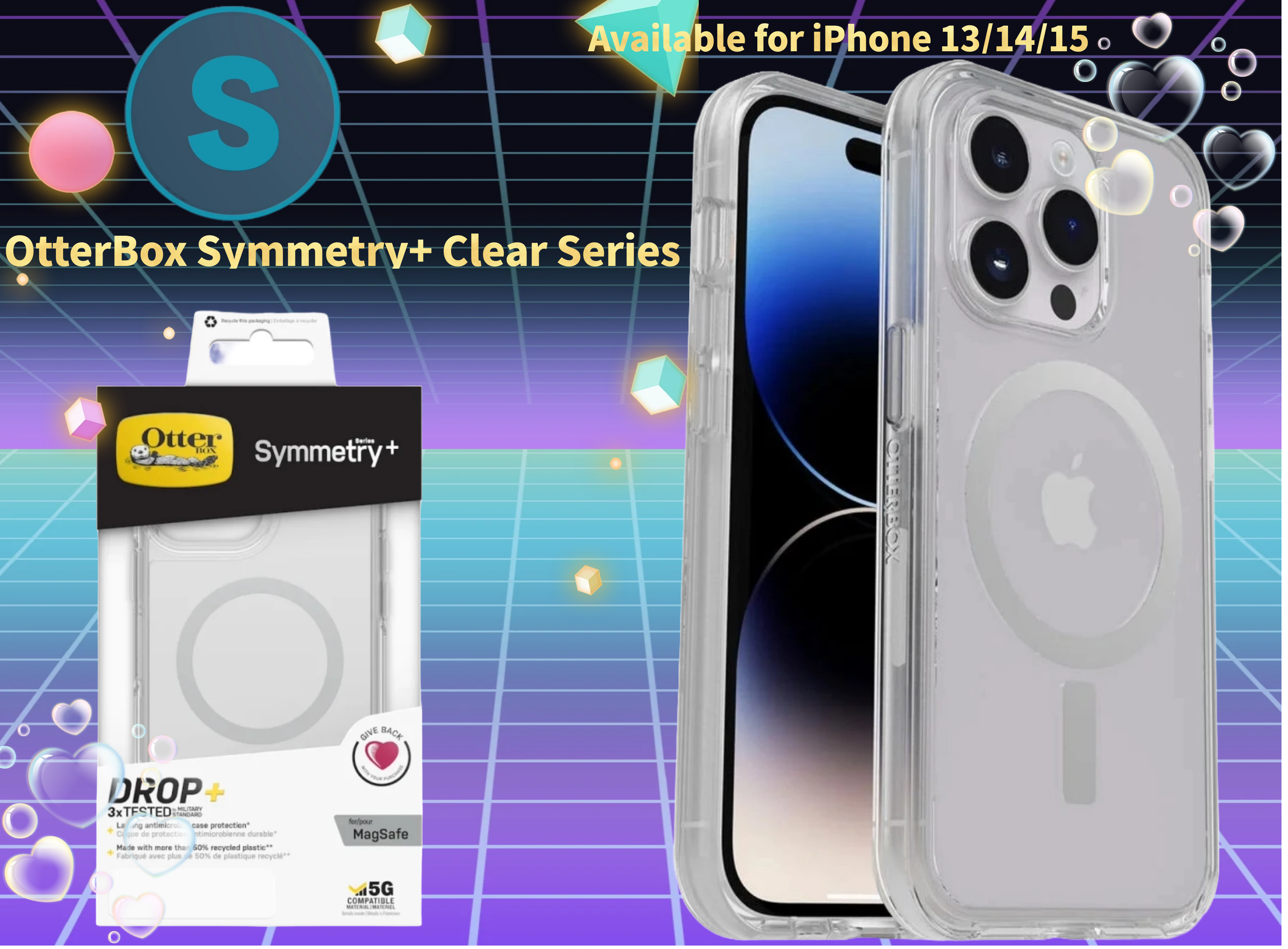 OtterBox Symmetry+ Clear Collections Phone Case- for Apple iPhone 13/14/15 Series