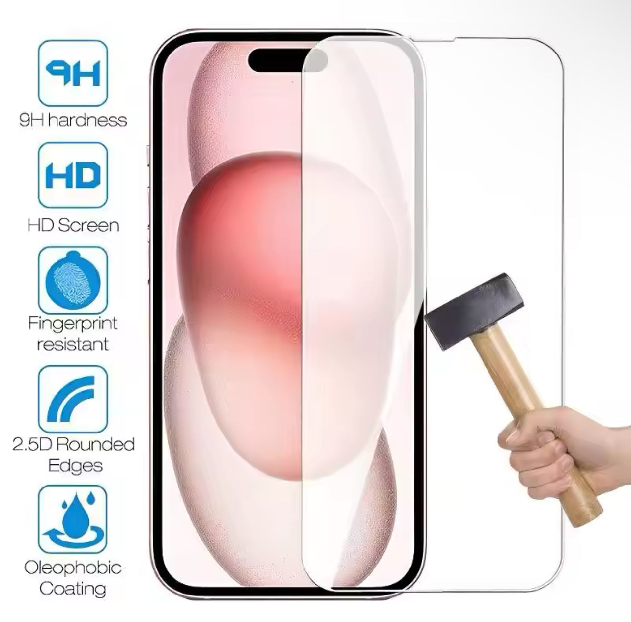 PJun Branded Premium 9H Clear Full Coverage ShatterProof Glass Screen Protector- 1pc iPhone 16 Series 2024