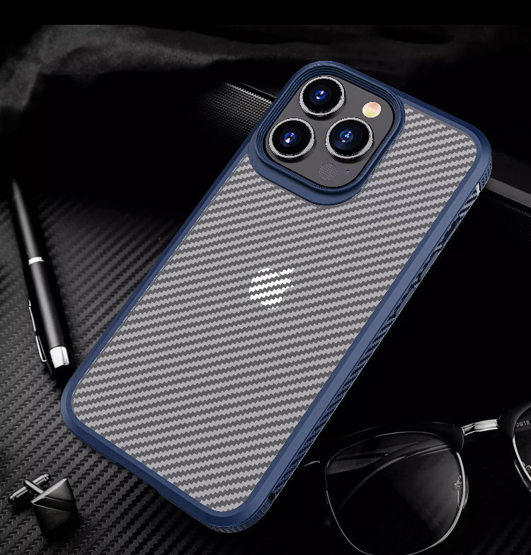 Simplicity Casual Commuters Carbon Fibre Hardshell TPU Phone Case- for Apple iPhone 14 Series - Super Savings Technologies Co.,LTD 