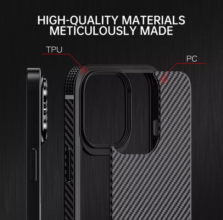 Simplicity Casual Commuters Carbon Fibre Hardshell TPU Phone Case- for Apple iPhone 14 Series - Super Savings Technologies Co.,LTD 