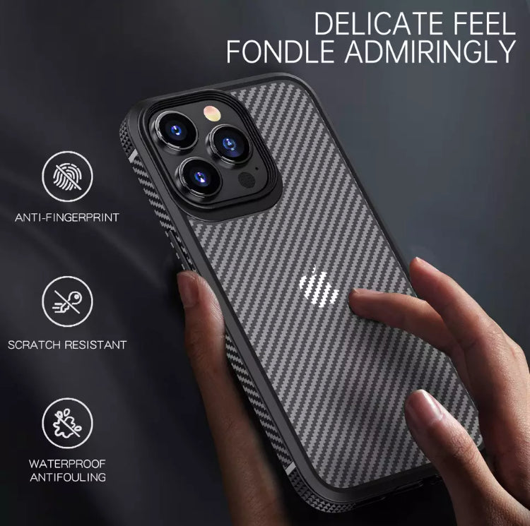 Simplicity Casual Commuters Carbon Fibre Hardshell TPU Phone Case- for Apple iPhone 14 Series - Super Savings Technologies Co.,LTD 