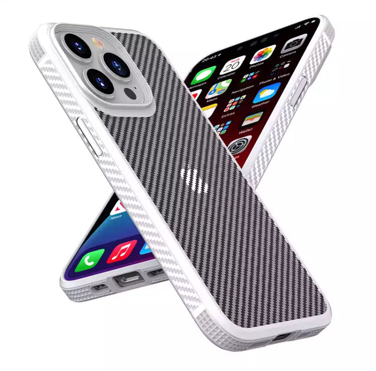 Simplicity Casual Commuters Carbon Fibre Hardshell TPU Phone Case- for Apple iPhone 14 Series - Super Savings Technologies Co.,LTD 