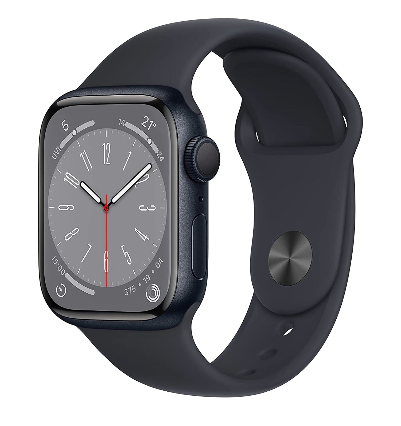 （全新密封）Apple Watch Series 7（GPS）41 毫米或 45 毫米全新午夜黑色带运动表带（型号 A2474）