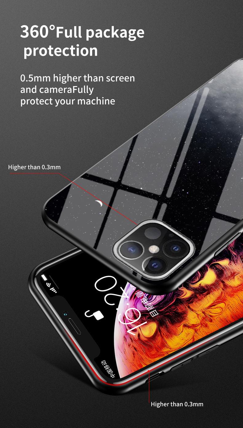 Premium Galaxies Designers Tempered Glass Phone Case - for New Apple iPhone 13Mini/13/13Pro/13ProMax - Super Savings Technologies Co.,LTD 