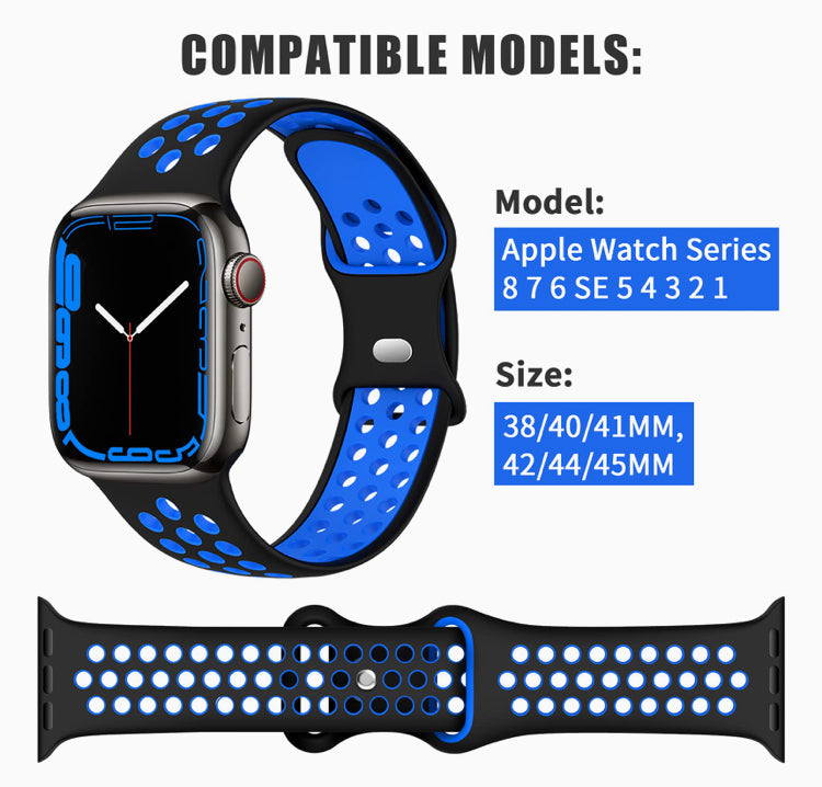 Signature Nike Apple Watch Silicone Sport Bands with Breathable Linings- for Selected Apple Watch 40mm Size - Super Savings Technologies Co.,LTD 