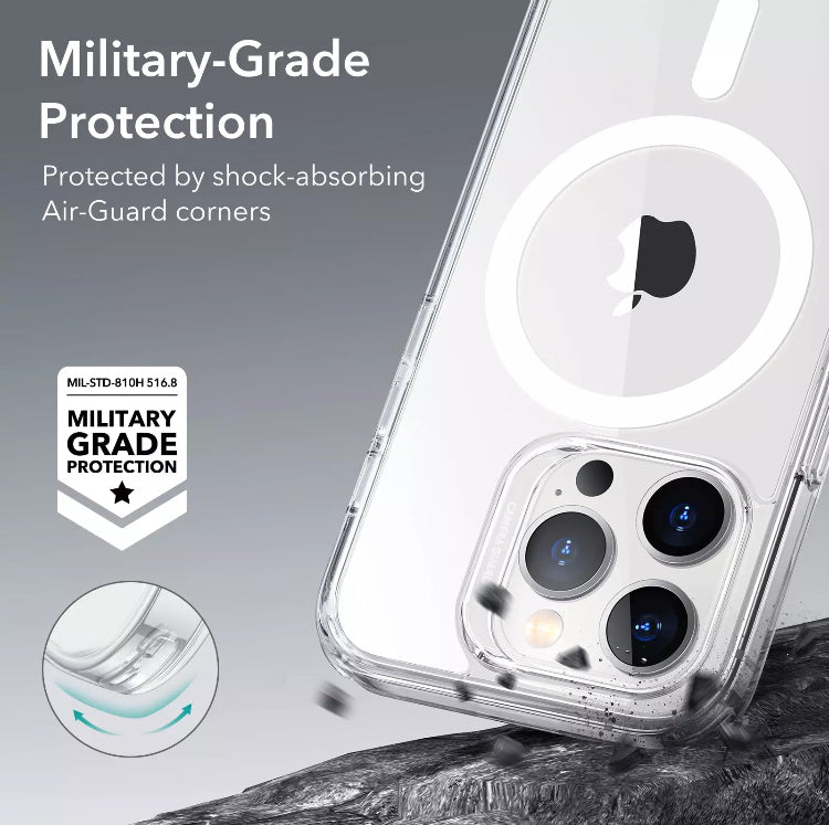 ESR Branded Clear MagSafe Shockproof Hybrid Hardshell Phone Case with HaloLock Feature- for Apple iPhones/14 Series - Super Savings Technologies Co.,LTD 