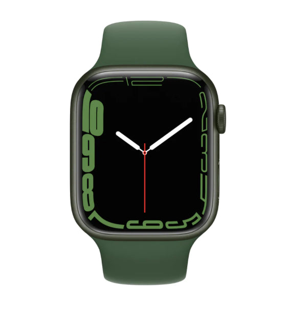 (New Open Box) Apple Watch Series 7 (GPS) 41mm or 45mm New Clover Green with Clover Green Sport Watch Band (Model A2474) - Super Savings Technologies Co.,LTD 