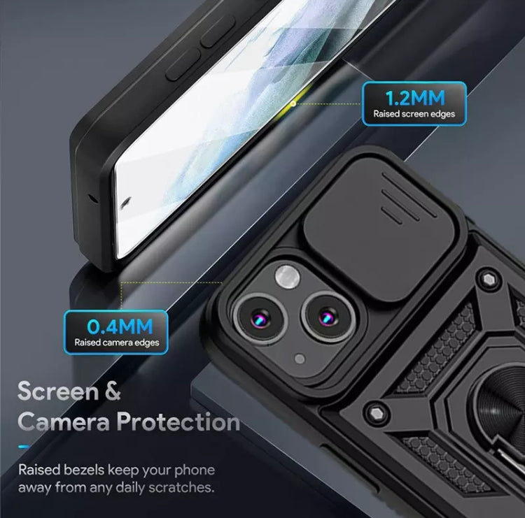 Premium Heavy-Duty Armour Camera Slider Hardshell TPU Phone Case- for Apple iPhone 14 Series - Super Savings Technologies Co.,LTD 