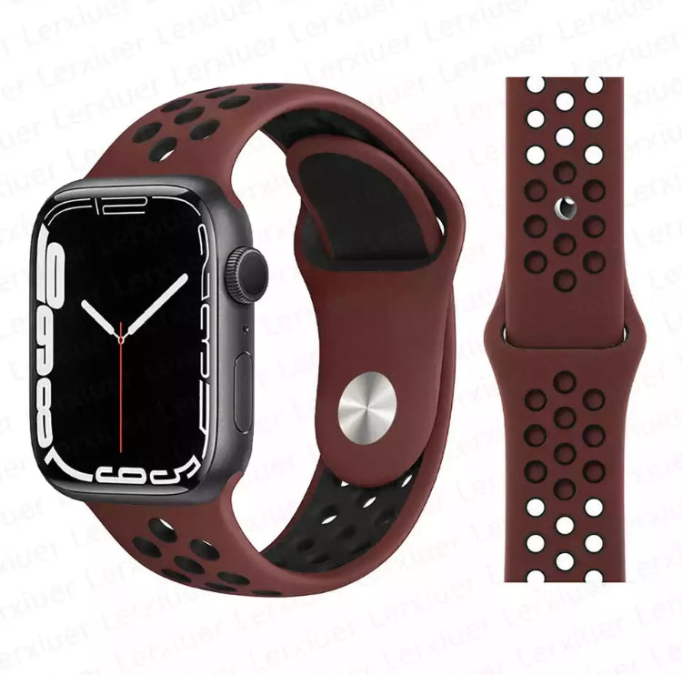 Red nike apple watch band online