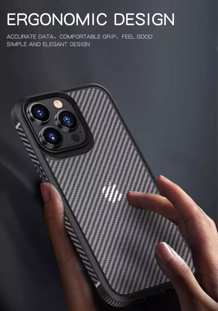 Simplicity Casual Commuters Carbon Fibre Hardshell TPU Phone Case- for Apple iPhone 14 Series - Super Savings Technologies Co.,LTD 