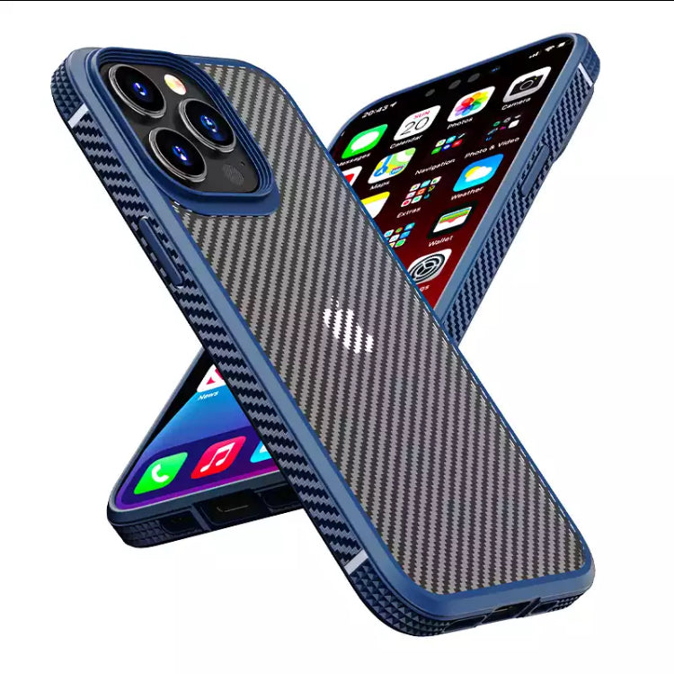 Simplicity Casual Commuters Carbon Fibre Hardshell TPU Phone Case- for Apple iPhone 14 Series - Super Savings Technologies Co.,LTD 