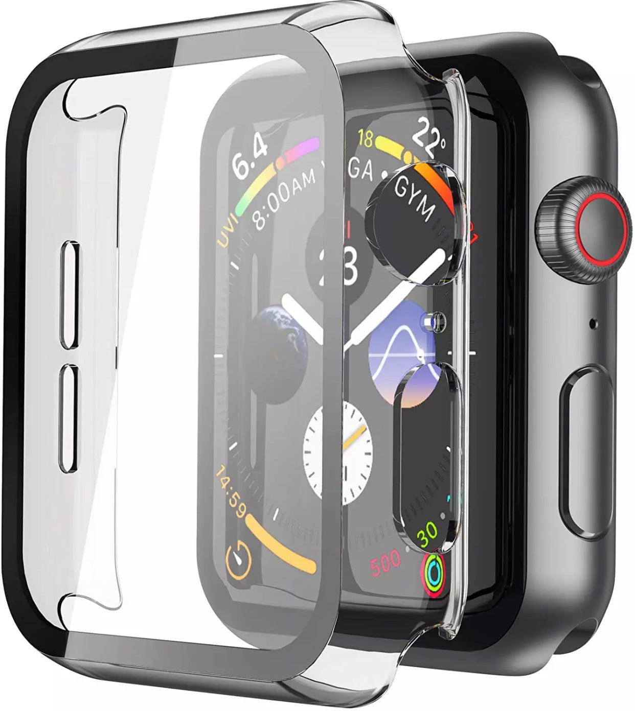 Premium Multi-Colour 2 in 1 Tempered Glass Shockproof Apple Watch Case- for selected Apple Watch in 38mm - Super Savings Technologies Co.,LTD 