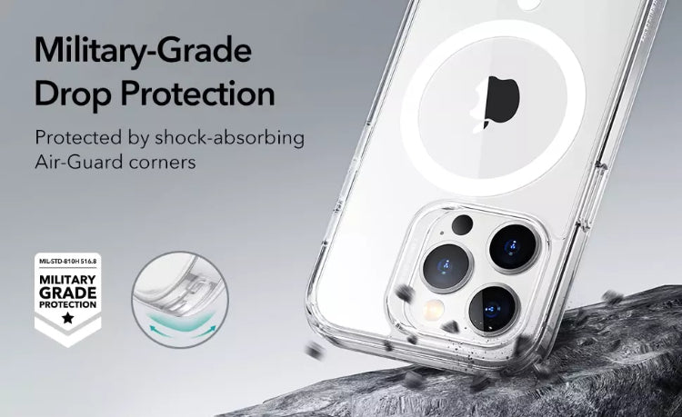 ESR Branded Clear MagSafe Shockproof Hybrid Hardshell Phone Case with HaloLock Feature- for Apple iPhones/14 Series - Super Savings Technologies Co.,LTD 