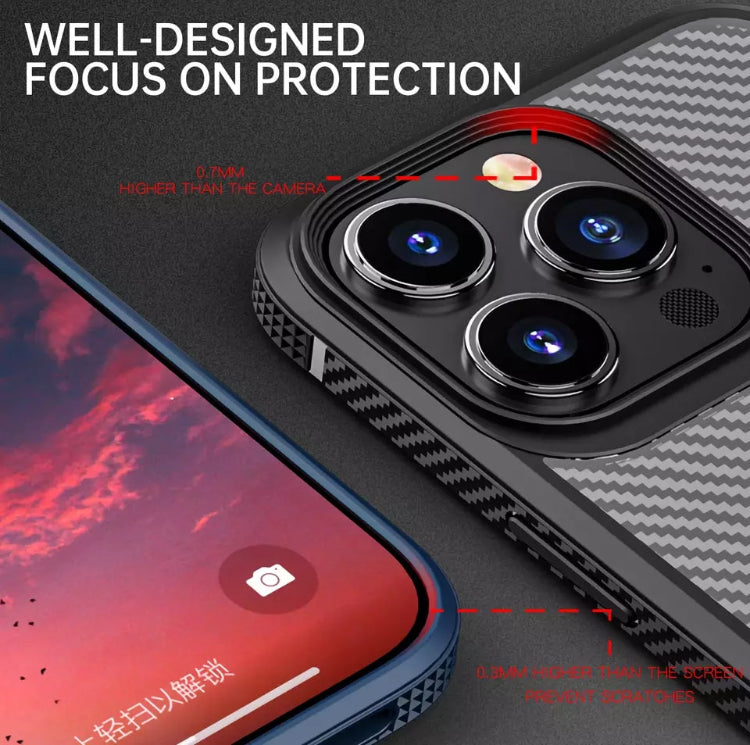 Simplicity Casual Commuters Carbon Fibre Hardshell TPU Phone Case- for Apple iPhone 14 Series - Super Savings Technologies Co.,LTD 