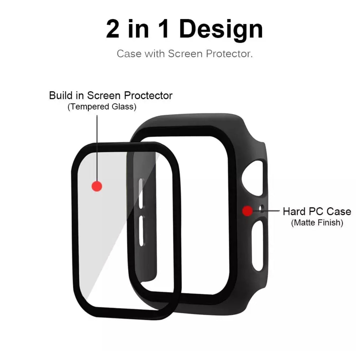 Premium Multi-Colour 2 in 1 Tempered Glass Shockproof Apple Watch Case- for selected New Apple Watch Series 7 45mm - Super Savings Technologies Co.,LTD 