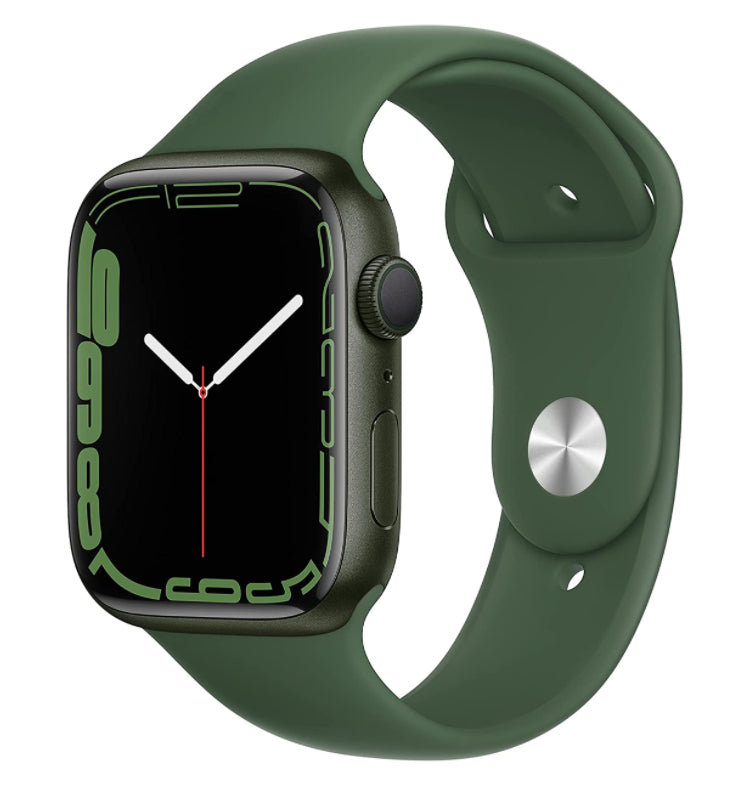 (New Open Box) Apple Watch Series 7 (GPS) 41mm or 45mm New Clover Green with Clover Green Sport Watch Band (Model A2474) - Super Savings Technologies Co.,LTD 