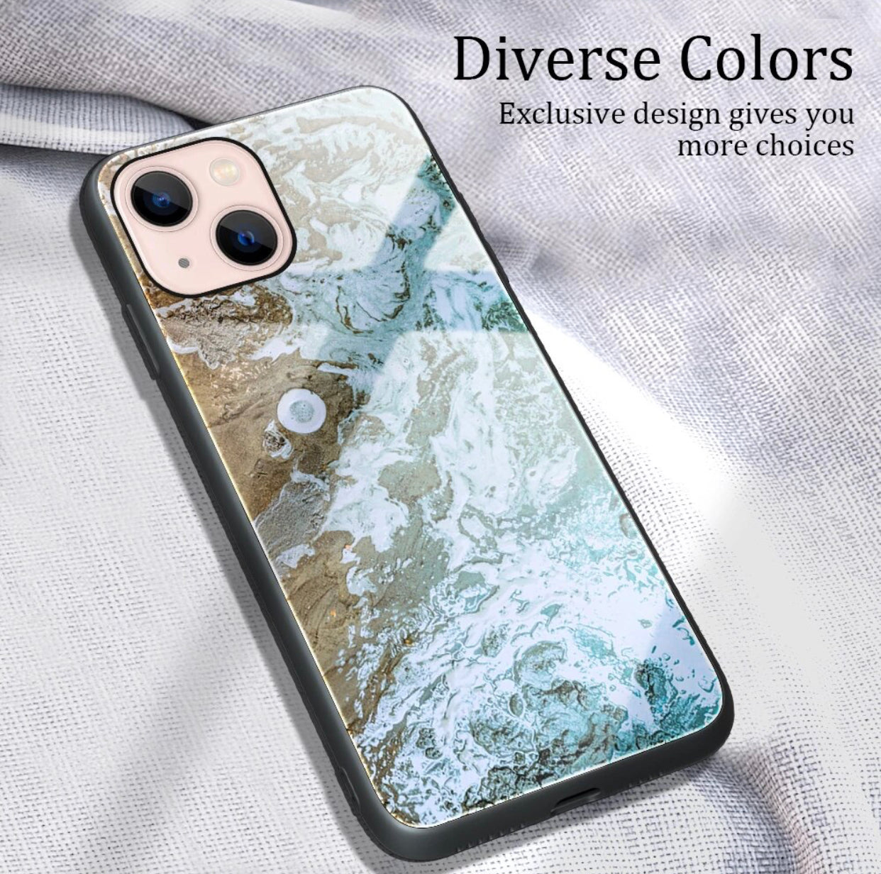 Premium Hard Tempered Glass Marble Painted Case-for selected Apple iPhone models - Super Savings Technologies Co.,LTD 