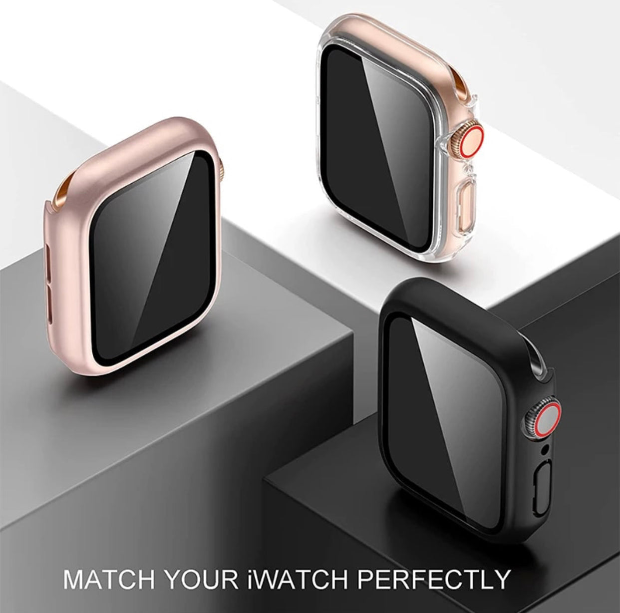 Premium Multi-Colour 2 in 1 Tempered Glass Shockproof Apple Watch Case- for selected Apple Watch in 42mm - Super Savings Technologies Co.,LTD 