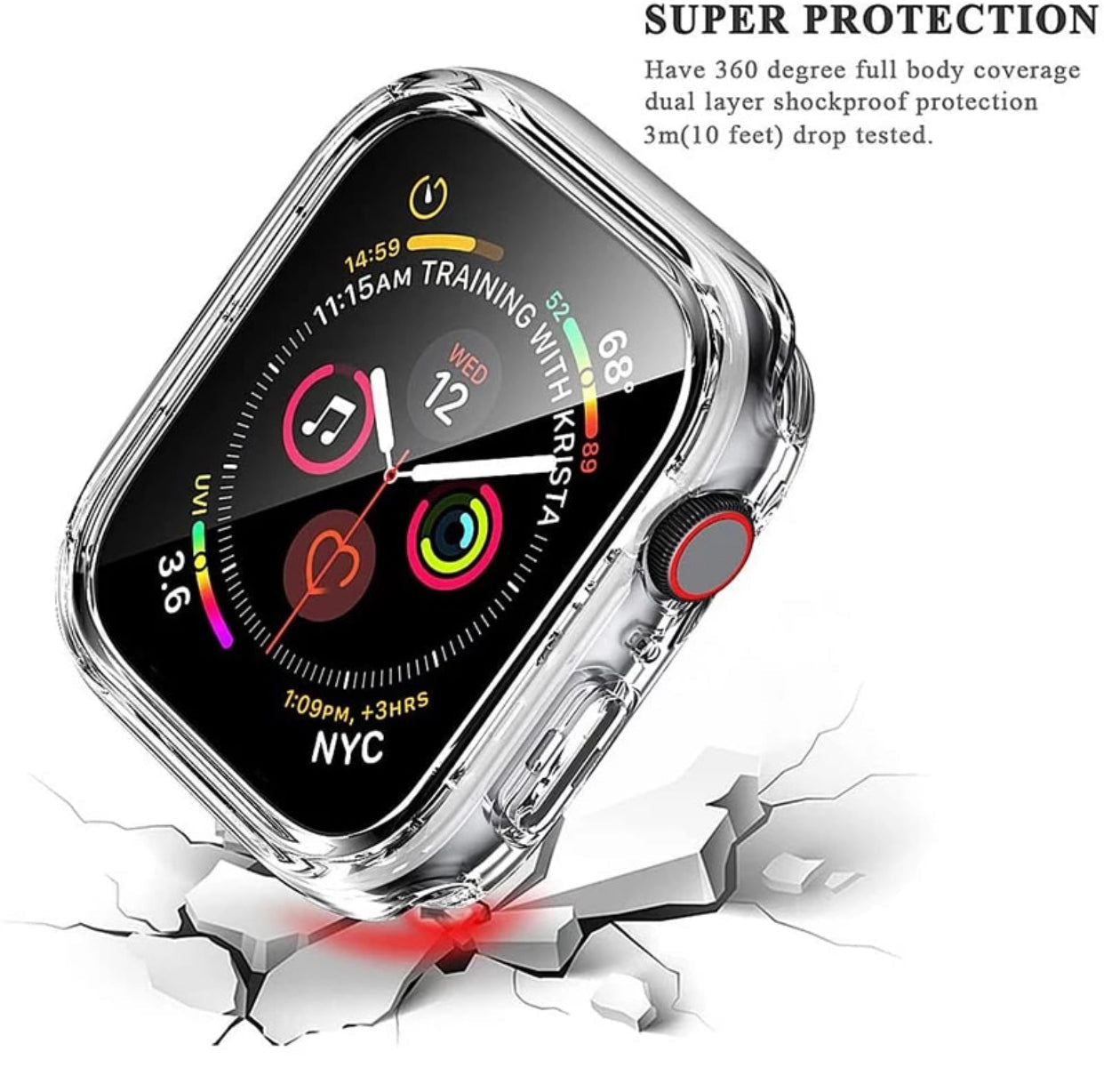 Premium Multi-Colour 2 in 1 Tempered Glass Shockproof Apple Watch Case- for selected New Apple Watch Series 7 45mm - Super Savings Technologies Co.,LTD 