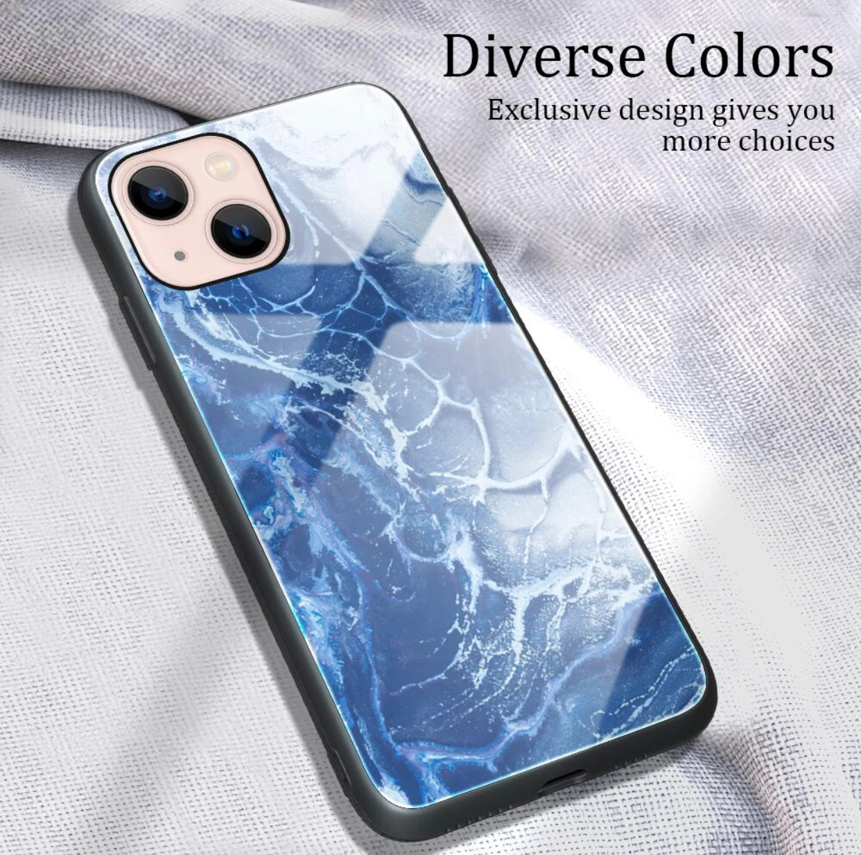 Premium Hard Tempered Glass Marble Painted Case-for selected Apple iPhone models - Super Savings Technologies Co.,LTD 