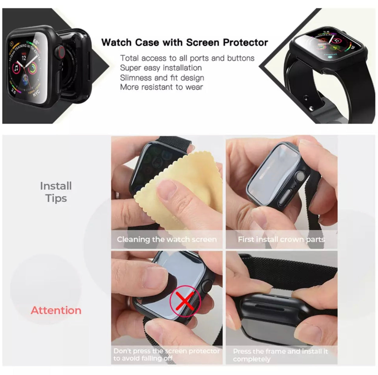 Premium Multi-Colour 2 in 1 Tempered Glass Shockproof Apple Watch Case- for selected Apple Watch in 38mm - Super Savings Technologies Co.,LTD 