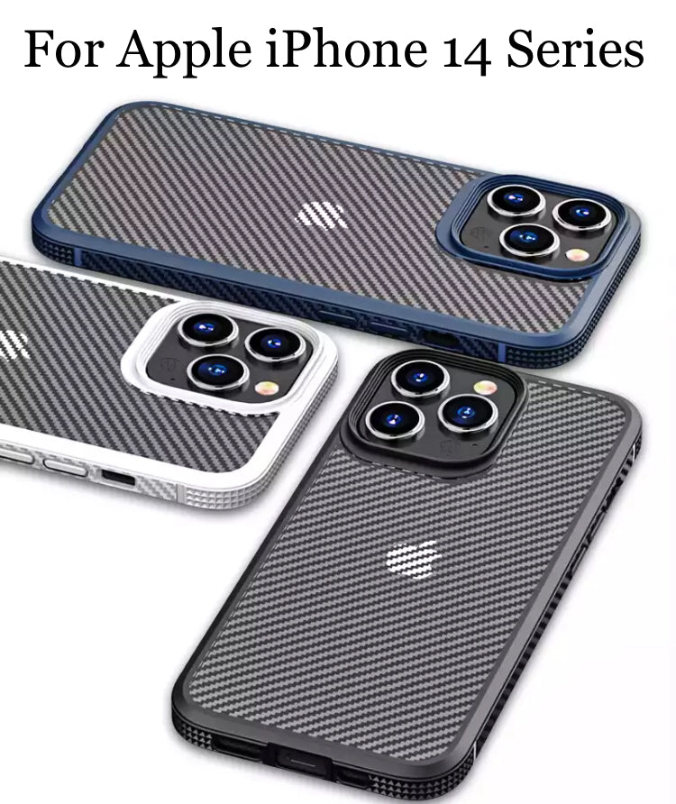 Simplicity Casual Commuters Carbon Fibre Hardshell TPU Phone Case- for Apple iPhone 14 Series - Super Savings Technologies Co.,LTD 