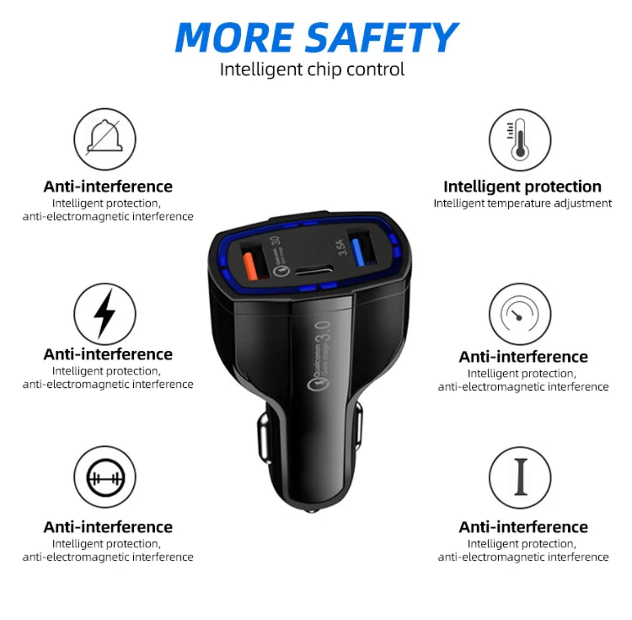 Premium Specialized USBC and Fast Charging USB Car Charger Adapter- White Colour - Super Savings Technologies Co.,LTD 