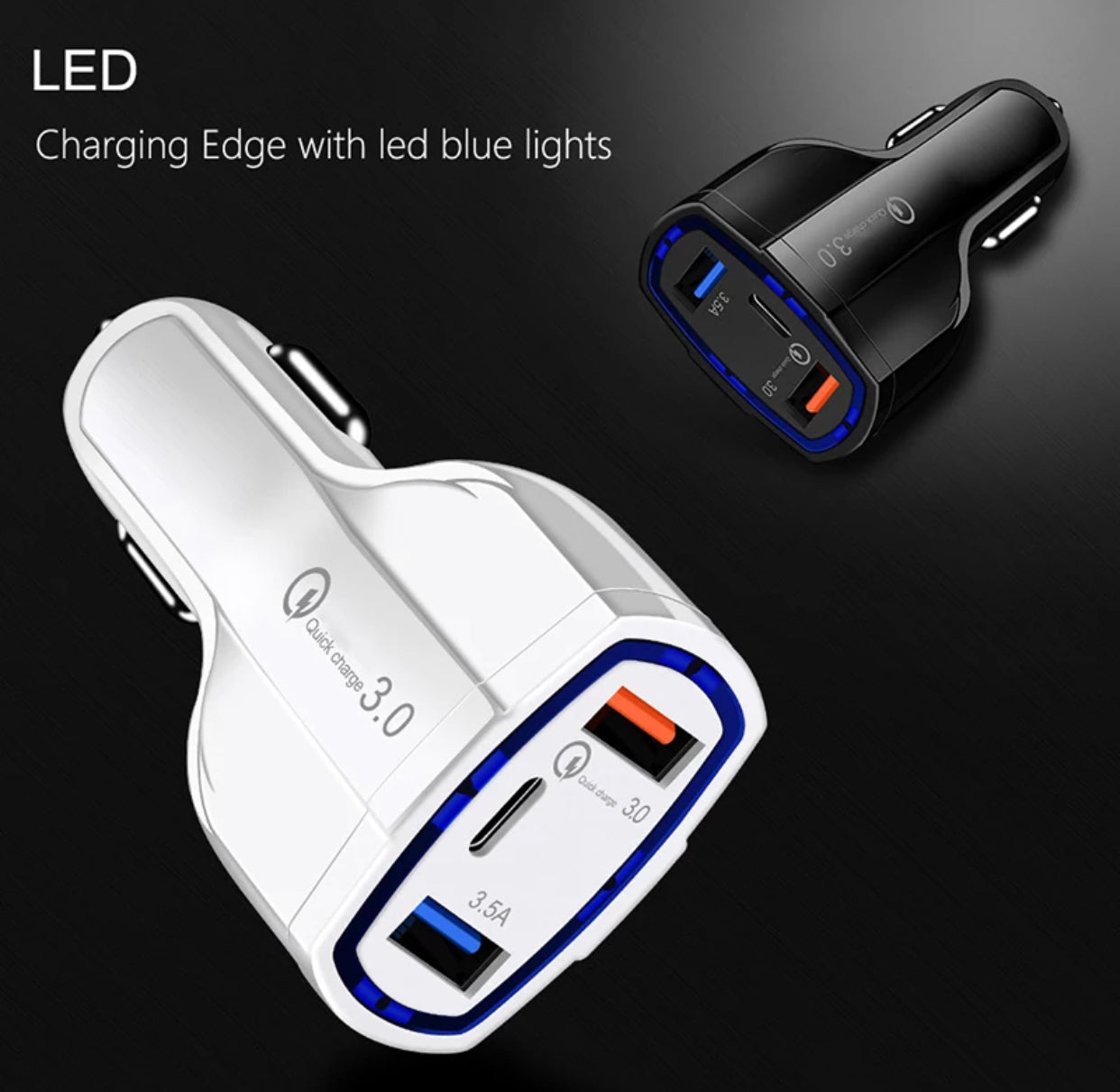 Premium Specialized USBC and Fast Charging USB Car Charger Adapter- White Colour - Super Savings Technologies Co.,LTD 