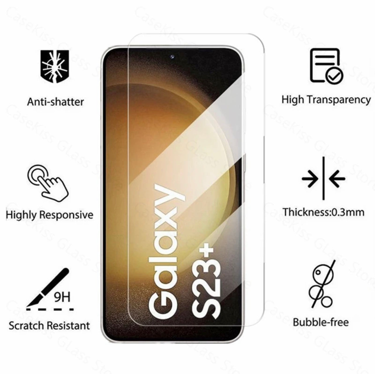 Yamizoo Premium 9H Clear ShatterProof Glass Screen Protector-1pk 适用于特定三星 Galaxy 机型