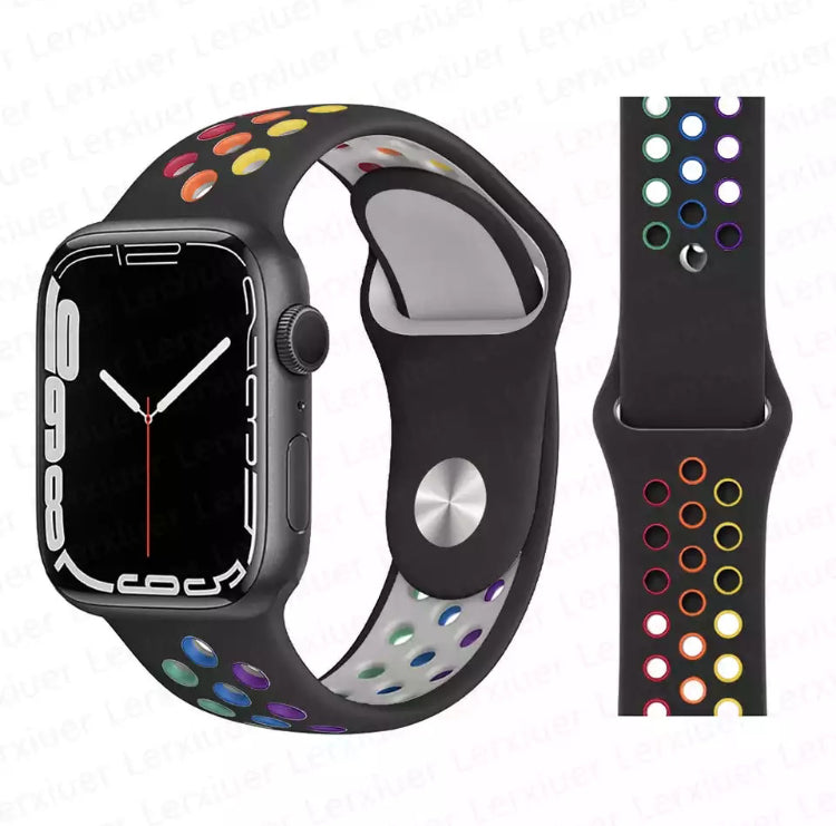 Signature Nike Apple Watch Silicone Sport Bands with Breathable Linings- for Selected Apple Watch 42/44/45mm Size - Super Savings Technologies Co.,LTD 