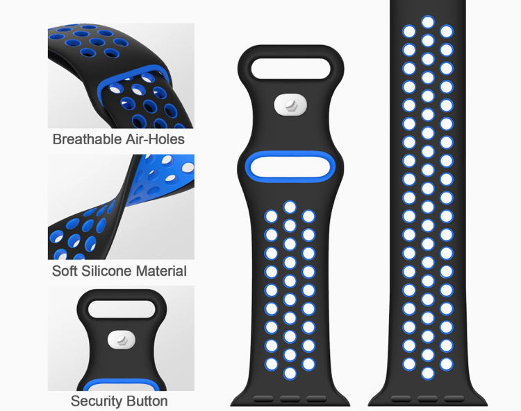 Signature Nike Apple Watch Silicone Sport Bands with Breathable Linings- for Selected Apple Watch 40mm Size - Super Savings Technologies Co.,LTD 