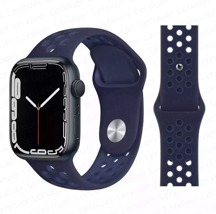 Signature Nike Apple Watch Silicone Sport Bands with Breathable Linings- for Selected Apple Watch 42/44/45mm Size - Super Savings Technologies Co.,LTD 