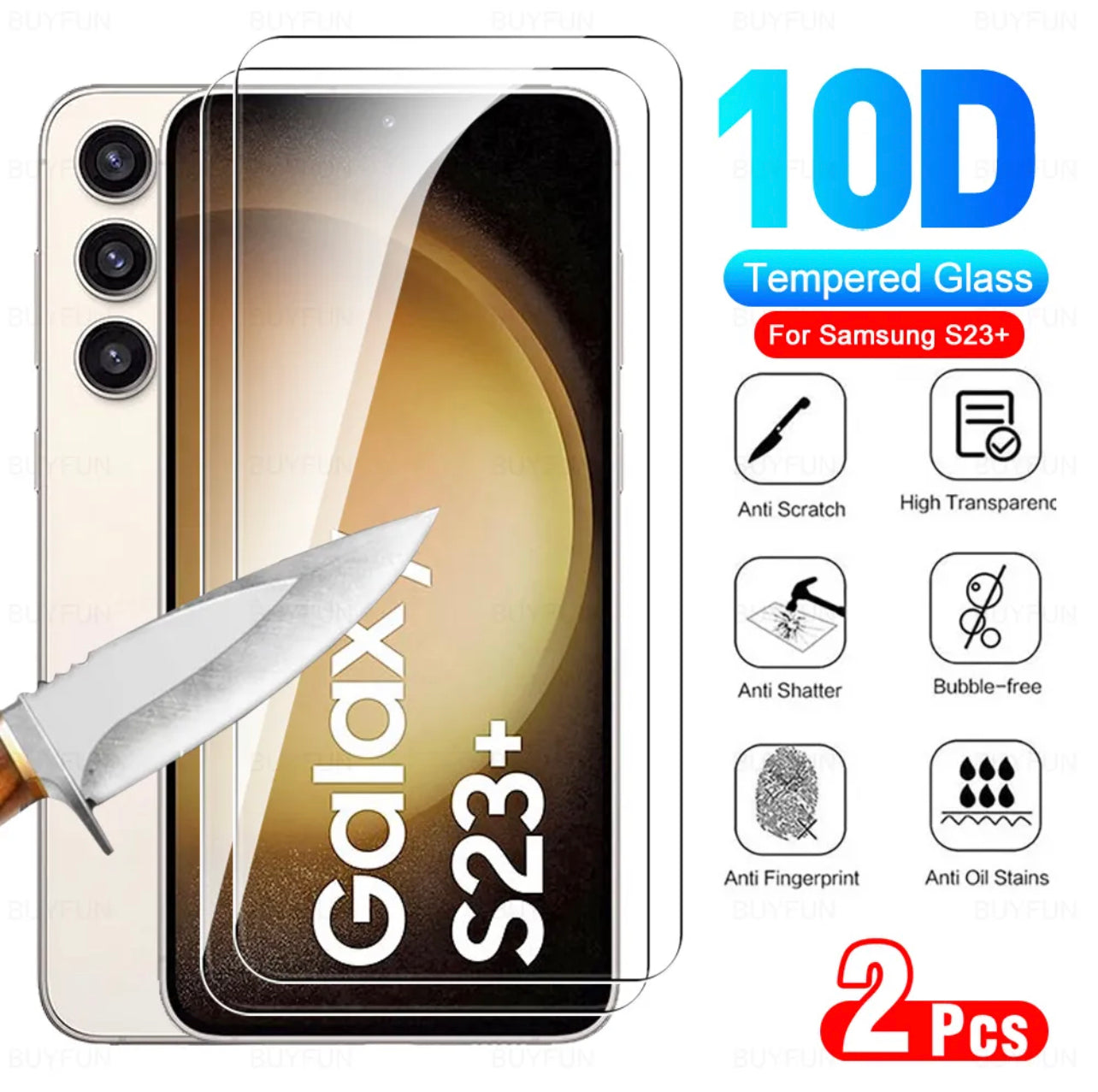 Yamizoo Premium 9H Clear ShatterProof Glass Screen Protector-2pks pour certains modèles Samsung Galaxy