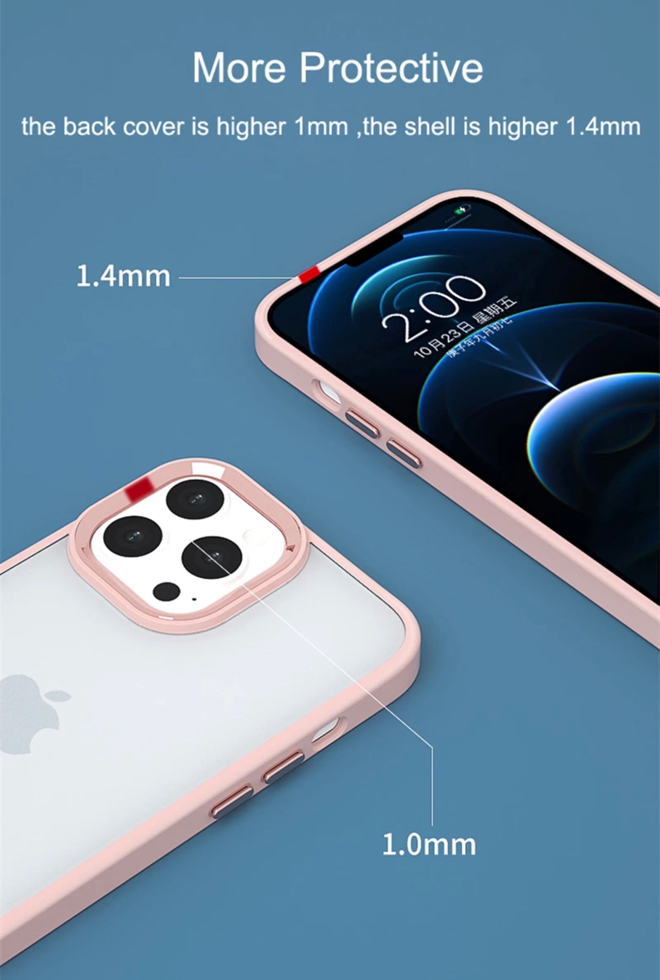 Premium Translucent Clear Hardshell TPU Rubber Borders Phone Case- for Apple iPhone 14 Series - Super Savings Technologies Co.,LTD 