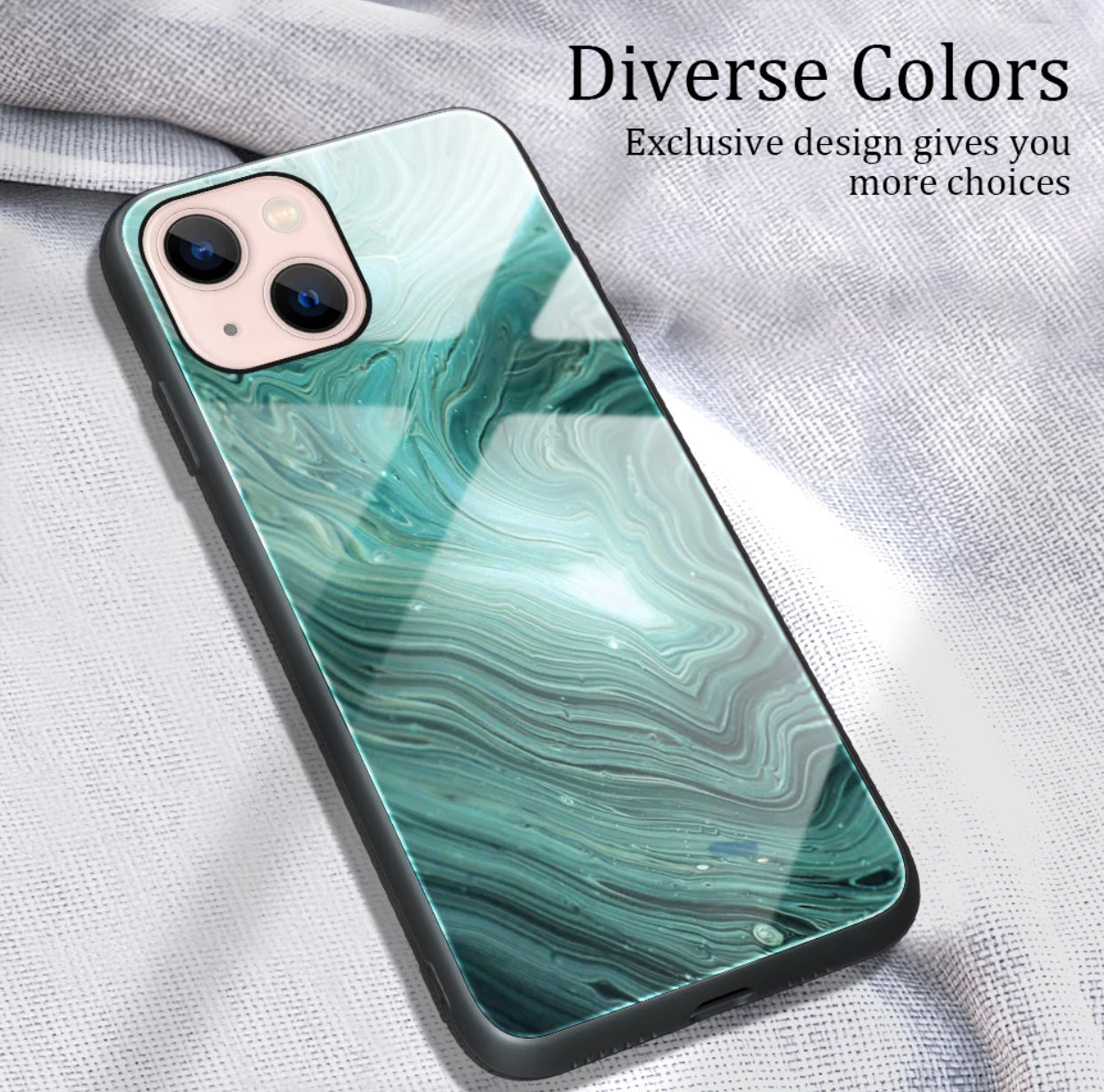 Premium Hard Tempered Glass Marble Painted Case-for selected Apple iPhone models - Super Savings Technologies Co.,LTD 